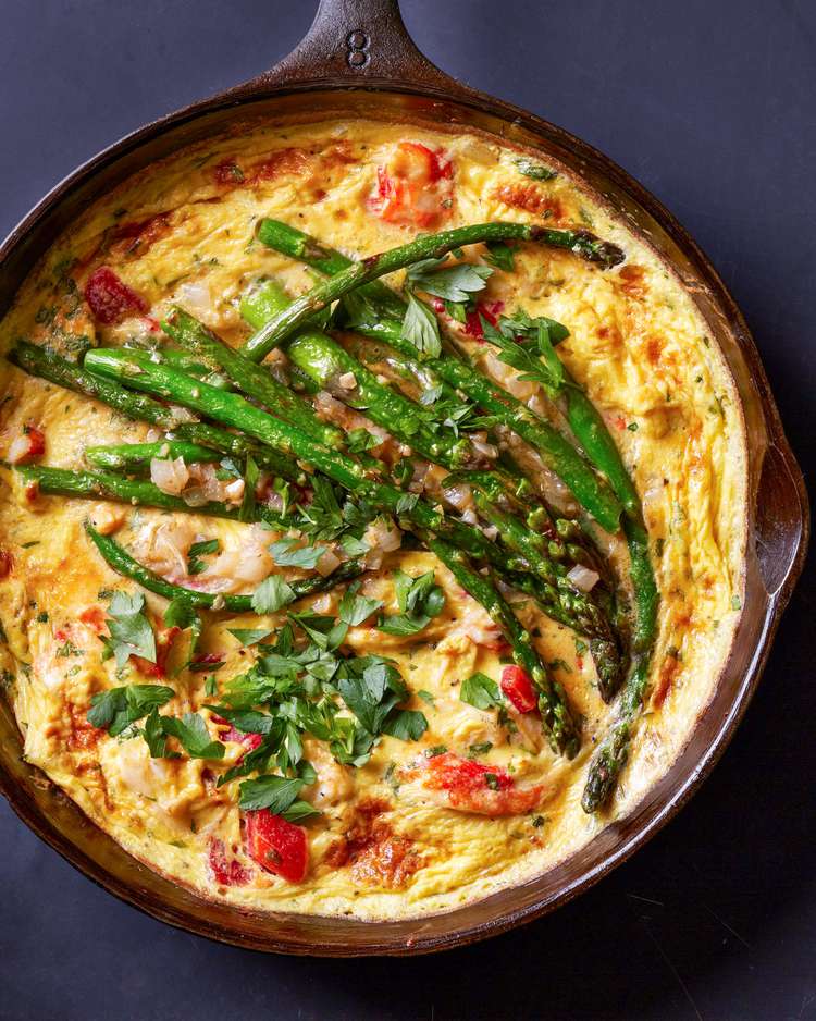 Crab and Asparagus Frittata